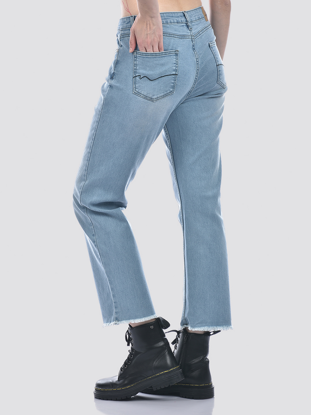 Numero Uno Women Charcoal Blue Straight Fit Sustainable Jeans